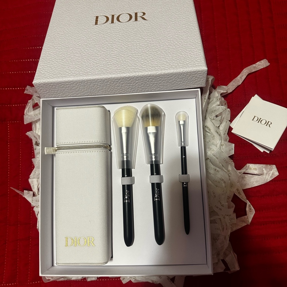 Dior White and Black Makeup Brush Set